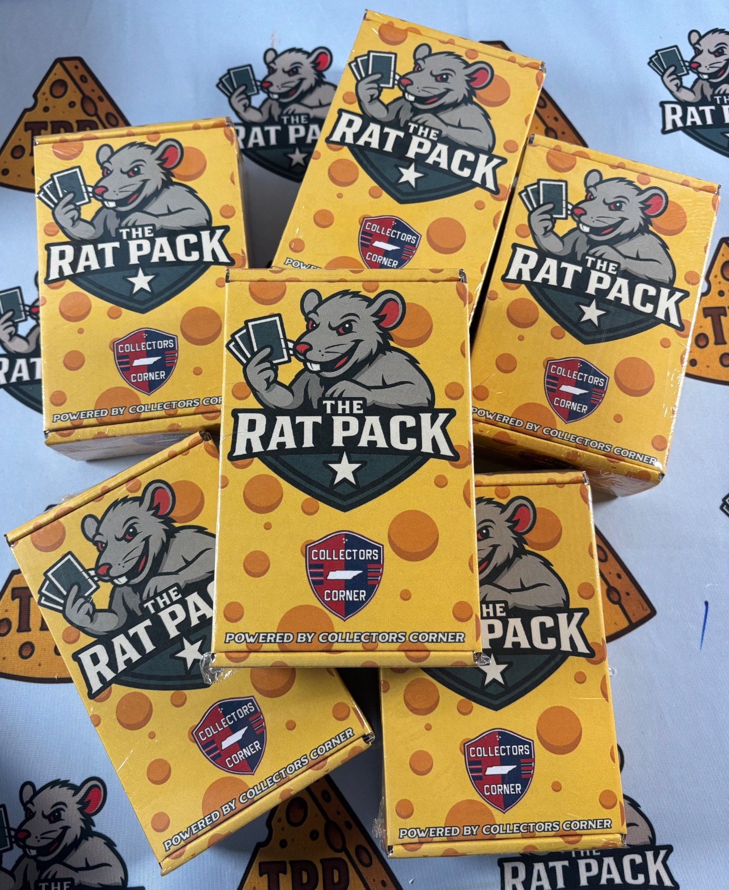 Premium Ratpack sports card boxes used for team breaks